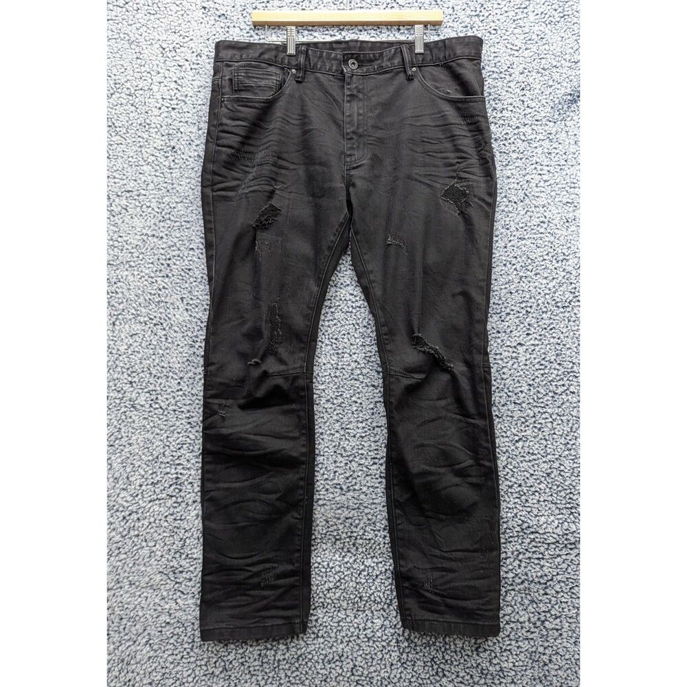 Smoke Rise Jeans Mens 38x32 Distressed Ripped Emo Punk Goth Grunge Denim Black